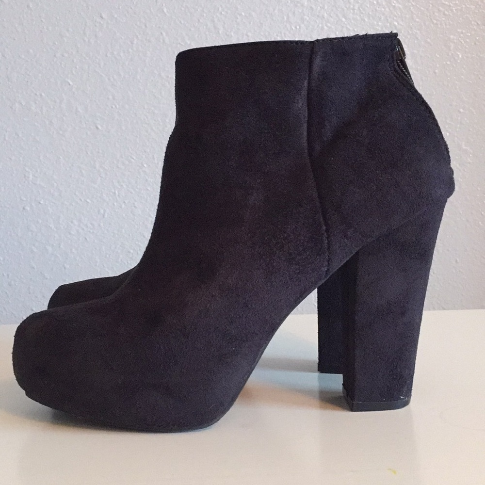 Black booties.